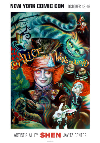 Framed Alice in Wonderland by Shen | 20 x 13 7/8