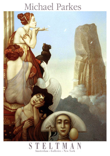 Framed Four Feathers by Michael Parkes | 33 3/8 x 23 5/8