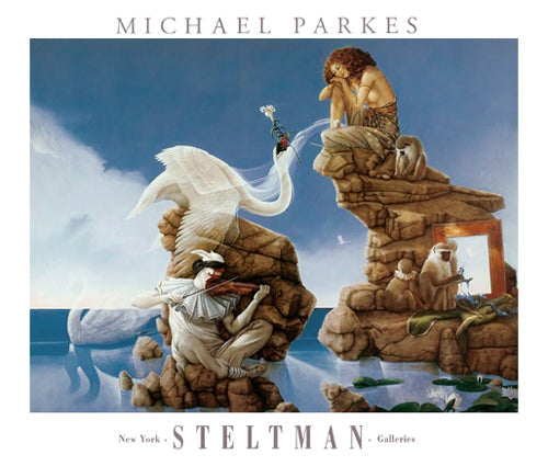 Framed Swan Lake by Michael Parkes | 27 ½ x 31 ½