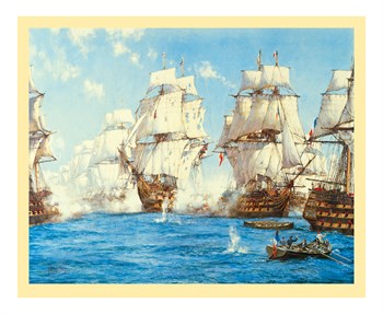 Framed The Battle of Trafalgar by Montague Dawson | 27 x 33