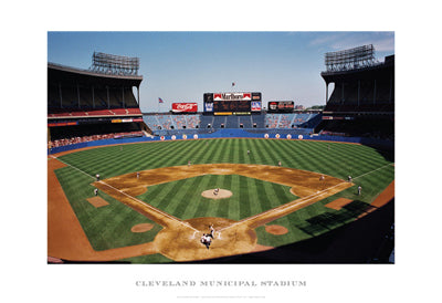 Cleveland Municipal Stadium Art Print - Vintage Sports Wall Decor by Ira Rosen