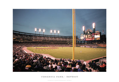 Framed Comercia Park, Detroit by Ira Rosen | 13 x 19