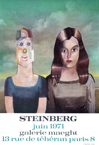 Framed Le Couple by Saul Steinberg | 28 7/8 x 19 5/8