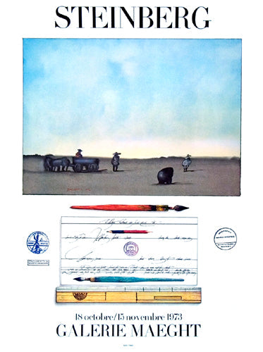 Framed Crayon et Paysage by Saul Steinberg | 31 x 23 1/8