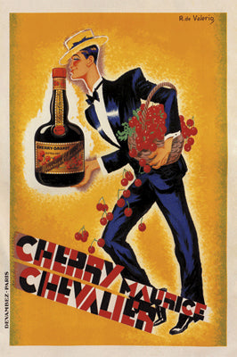 Cherry Maurice Chevalier Art Print by Roger de Valerio - Vintage French Poster Wall Decor