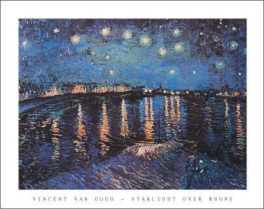 Starlight Over Rhone Art Print: Vincent van Gogh Wall Decor 22x28 inch