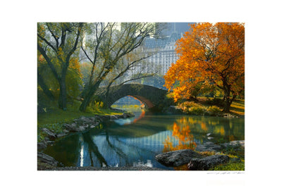 Plaza, Central Park by Viktor Balkind - Serene Urban Landscape Art Print | New York City Wall Décor