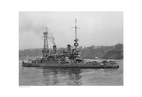 Vintage U.S. Navy Indiana Battleship Art Print - Historical Naval Wall Decor 13x19 inch by Anon