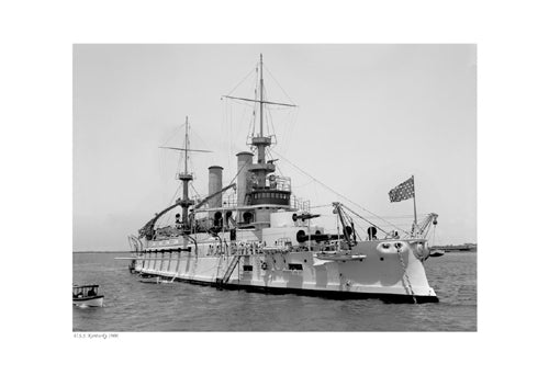 Framed USS Kentucky, 1900 13 x 19