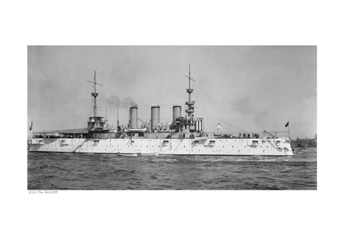 Framed USS New York, 1899 13 x 19