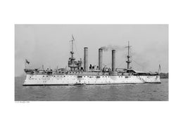 USS Brooklyn 1896 Art Print - Vintage Naval Ship Wall Art Decor 13x19 inch
