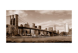 Brooklyn Bridge Skyline Art Print by Viktor Balkind - Iconic New York City Wall Decor 13x19 inch