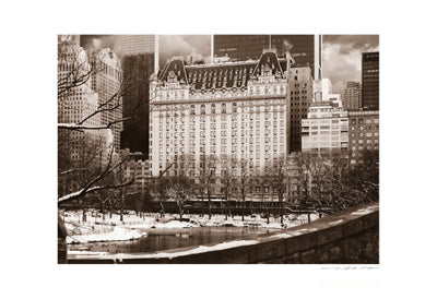 Plaza Sepia by Viktor Balkind - Vintage Sepia Tone Wall Art Print | Fine Art Decor for Home & Office