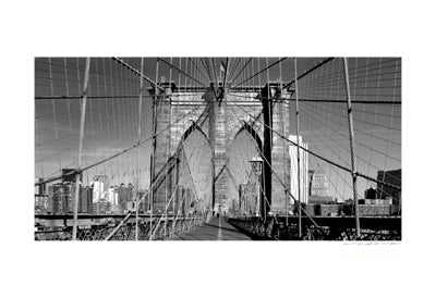 Brooklyn Bridge B&W Art Print by Viktor Balkind - Iconic New York City Photography Wall Art Décor