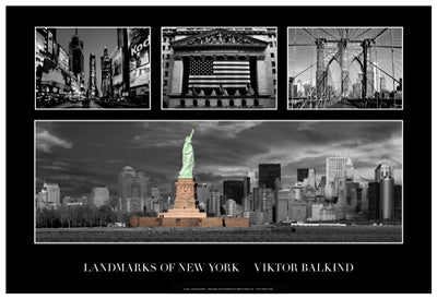 Landmarks of New York II Art Print by Viktor Balkind - NYC Wall Art Decor for Home & Office