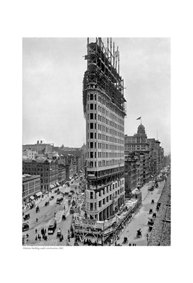 Flatiron Building Under Construction, 1902 - Vintage NYC Landmark Art Print | Historic Wall Decor