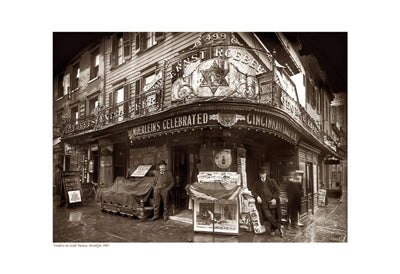 Framed Vendors on Sixth Avenue, Brooklyn, 1908 (sepia) 