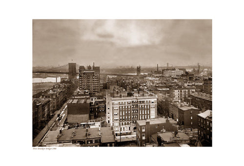 Three Brooklyn Bridges, 1908 Sepia Art Print - Vintage New York City Wall Art Decor