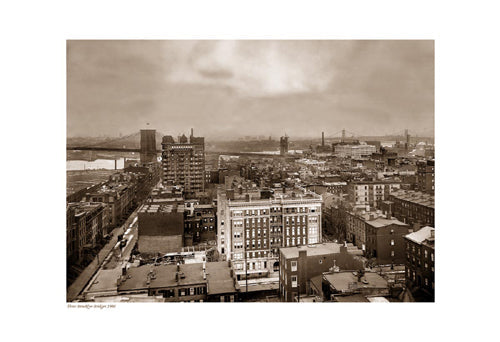 Framed Three Brooklyn Bridges, 1908 (sepia) 13 x 19