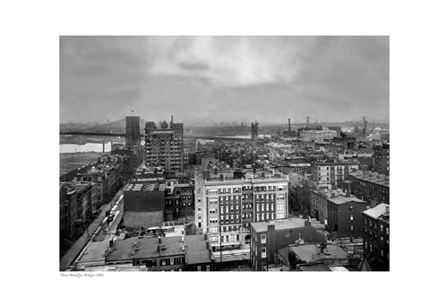Framed Three Brooklyn Bridges, 1908 13 x 19