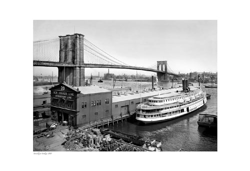 Vintage Brooklyn Bridge Art Print 1905 | Iconic New York City Landmark Wall Decor