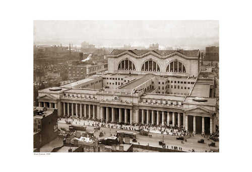 Penn Station 1910 Sepia Art Print - Vintage New York City Wall Art Decor 13x19 inch