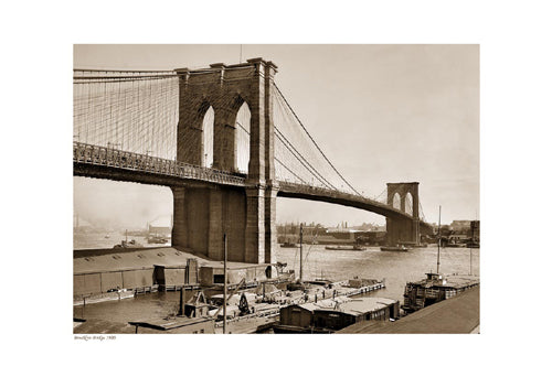 Framed Brooklyn Bridge, 1900 (sepia) 13 x 19