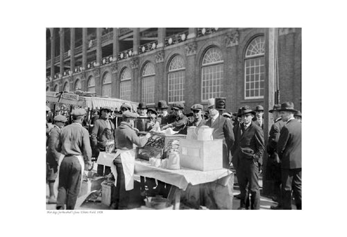 Framed Hot Dogs for Baseball Fans, Ebbets Field, 1920 