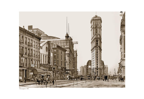 Times Square 1904 Sepia Art Print - Vintage New York City Wall Art Decor