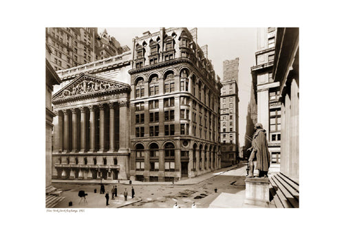 New York Stock Exchange 1921 Sepia Art Print - Vintage Wall Decor for Home & Office