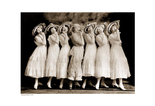 Burlesque Theater, 1916 Sepia - Vintage Vaudeville Art Print for Home Decor