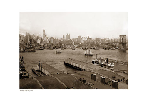 Framed Heart of New York, 1905 (sepia) 13 x 19