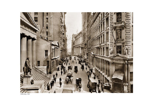 Wall Street 1911 Sepia Art Print - Vintage Financial District Wall Art Decor 13x19