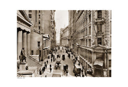 Wall Street 1911 Sepia Art Print - Vintage Financial District Wall Art Decor 13x19