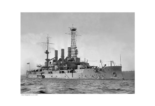 New Hampshire USN, 1905 Art Print | Vintage Naval Wall Art Decor