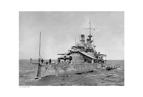 USS Indiana 1907 Art Print - Vintage Naval Ship Wall Decor, 13x19 inch