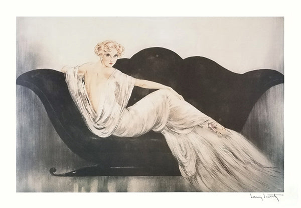 Love Seat by Louis Icart - Romantic Wall Art Print for Couples & Home Decor | Vintage 19 x 27.5 " Fine Art