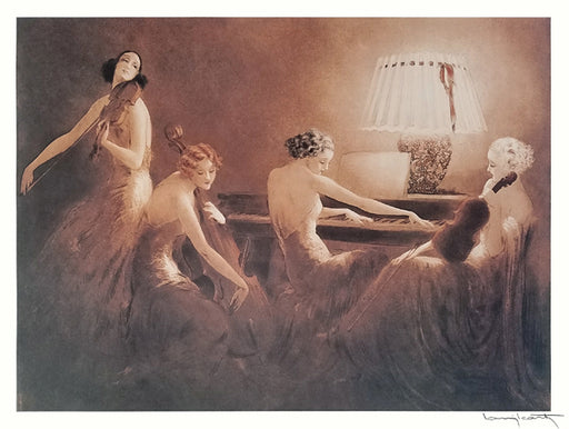 Melody Hour by Louis Icart: Vintage Wall Art Print for Your Home Decor