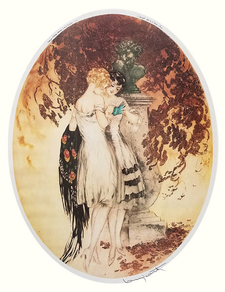 Look by Louis Icart: Elegant Art Print for Sophisticated Home Decor - Shop Now!