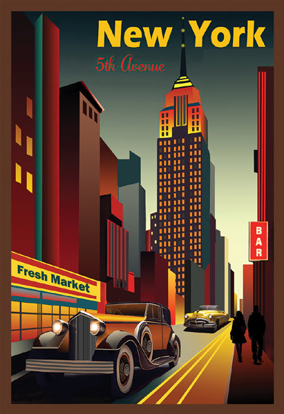 5th Avenue, New York - Classic Cityscape Wall Art Print