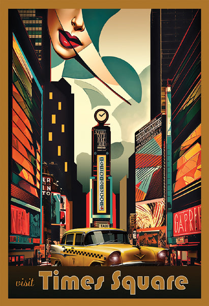 Visit Times Square Art Print - Iconic NYC Wall Decor by Anon