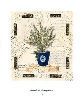 Framed Rosemary Letters by Isabelle de Borchgrave | 14 x 11