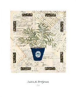 Sage Letters by Isabelle de Borchgrave: Modern Abstract Art Print