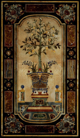 Inlaid Marble Panel II Art Print - Elegant Wall Decor by Anon