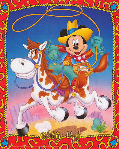 Mickey Mouse Giddy Up Art Print by Walt Disney - Charming Wall Décor 2... inches