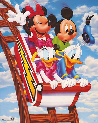 Mickey & Friends: Rollercoaster by Walt Disney - Fun 20x16 " Wall Art Print