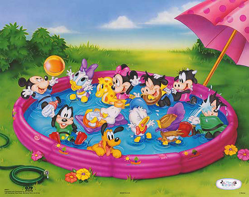 Disney Babies Kiddie Pool Wall Art by Walt Disney - Official Art Print