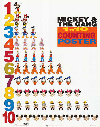 Mickey & Friends 1-10 Counting Poster | Disney Wall Art for Kids' Room | Educational 20x... " Print