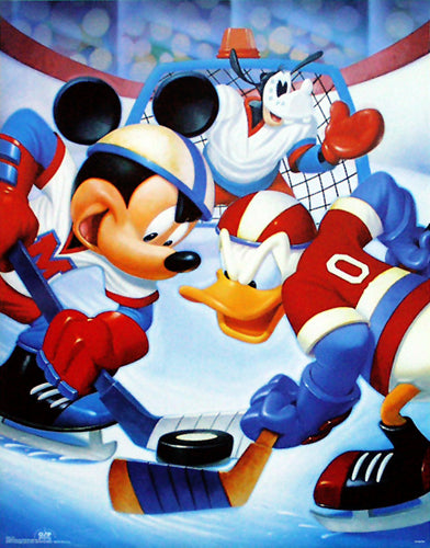 Mickey & Friends: Ice Hockey by Walt Disney - Fun Wall Art Print for Kids' Rooms | Official Disney Art