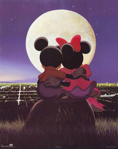 Mickey & Minnie Moonlight Art Print by Walt Disney - Official Disney Wall Décor